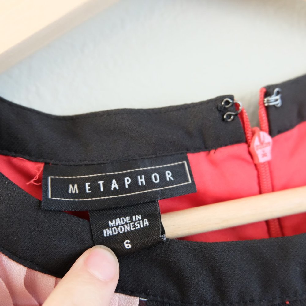 Metaphor Red Color Block Dress - Picture 2 of 6